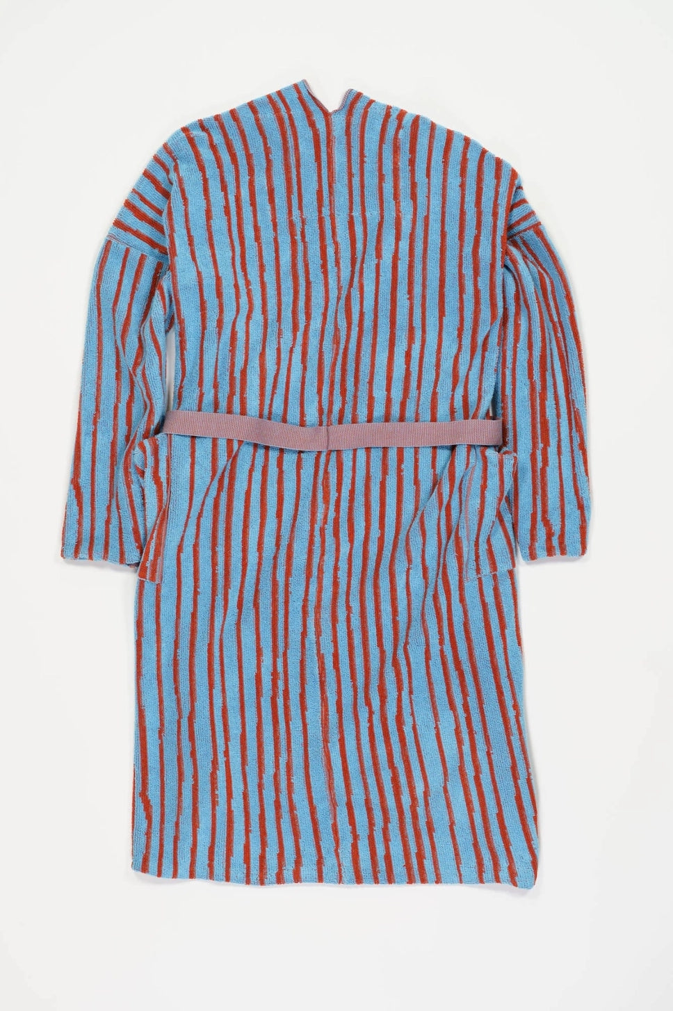 Knitted Bathrobe | Sky & Brick | Stripe towel.studio