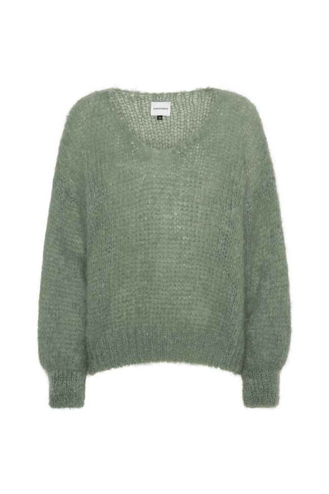 Milana LS Mohair Knit - Dusty green Americandreams