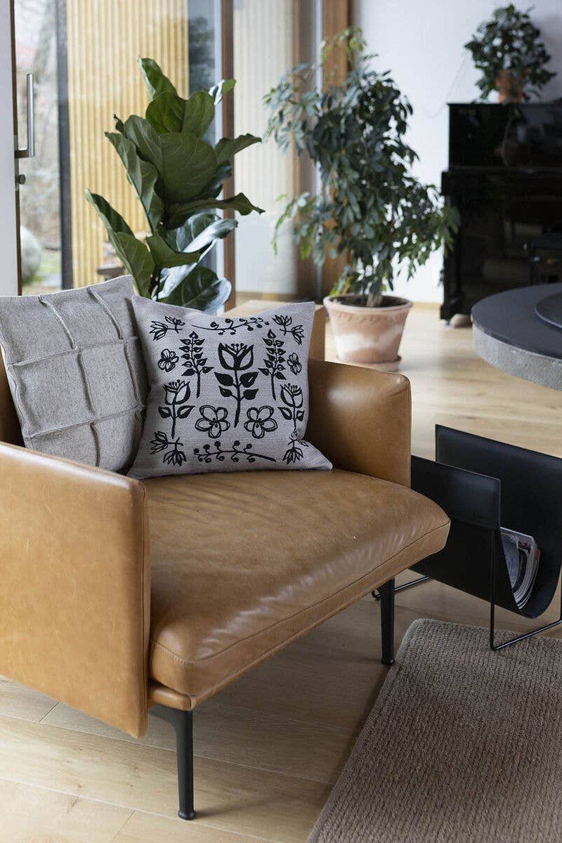 Magic Garden Cushion Cover, Black Pattern Miiko