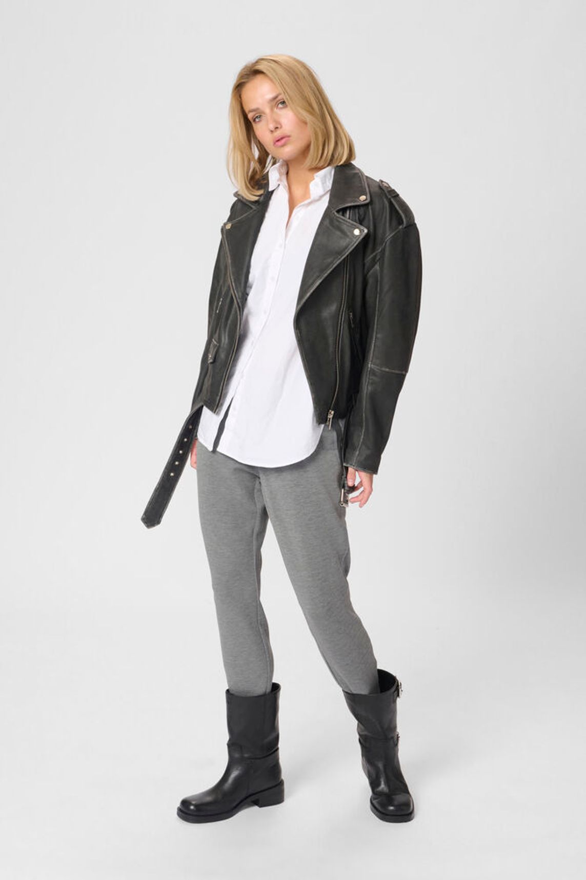 22 THE SWEAT PANT - Dark Grey Melange My Essential Wardrobe