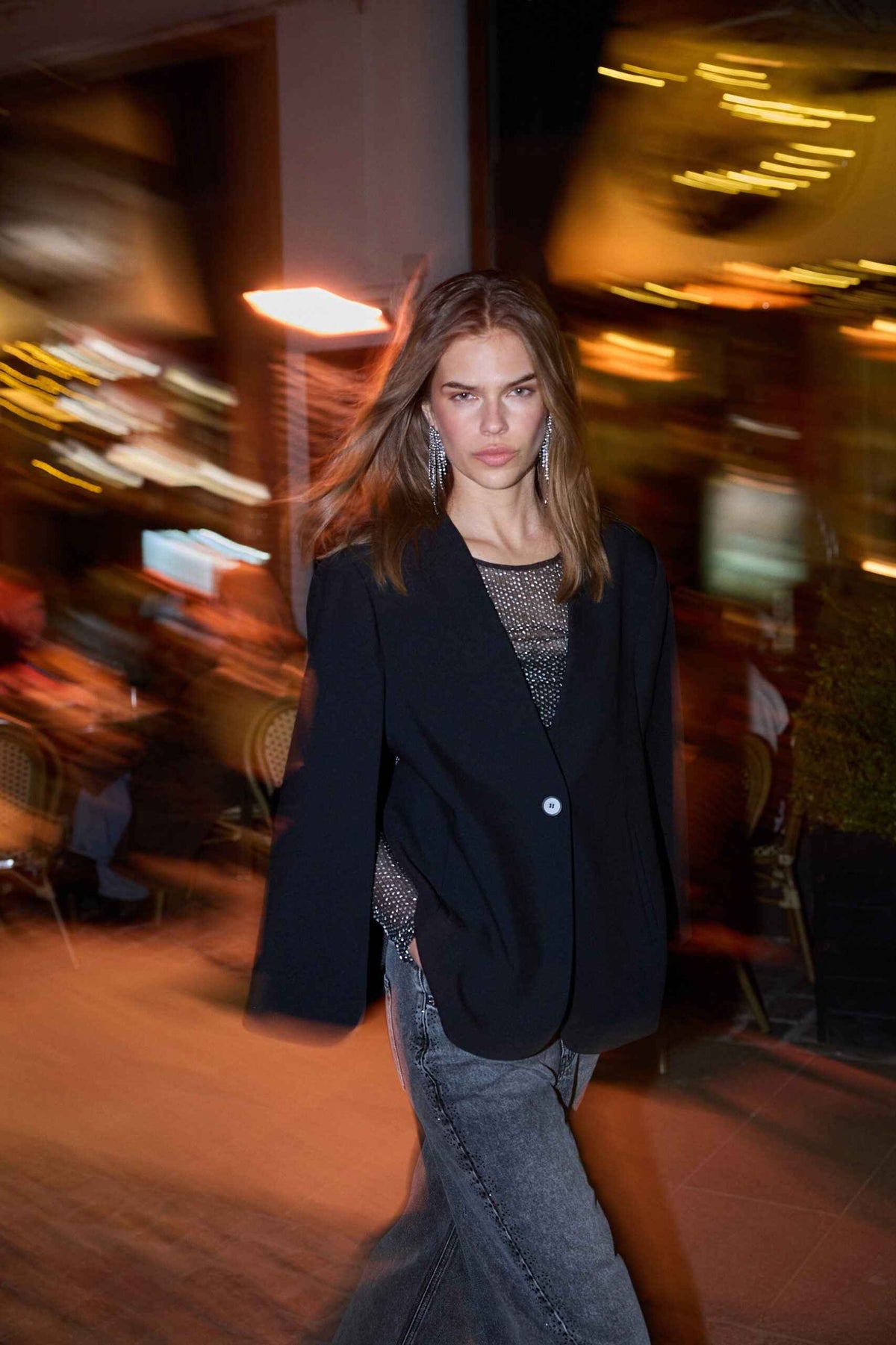 VolaCC Cape Button Blazer - Black
