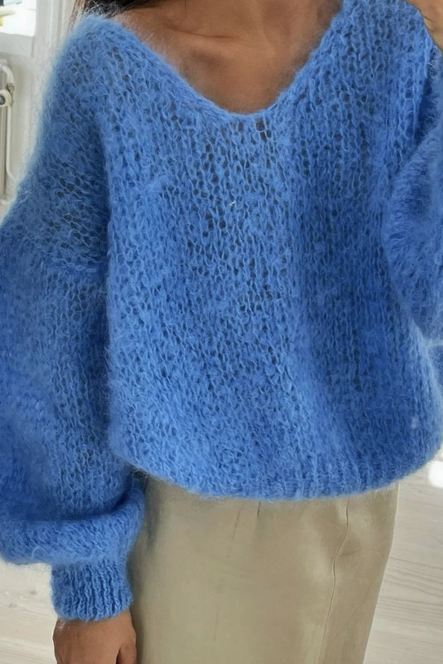 Milana LS Mohair Knit - Sky blue Americandreams