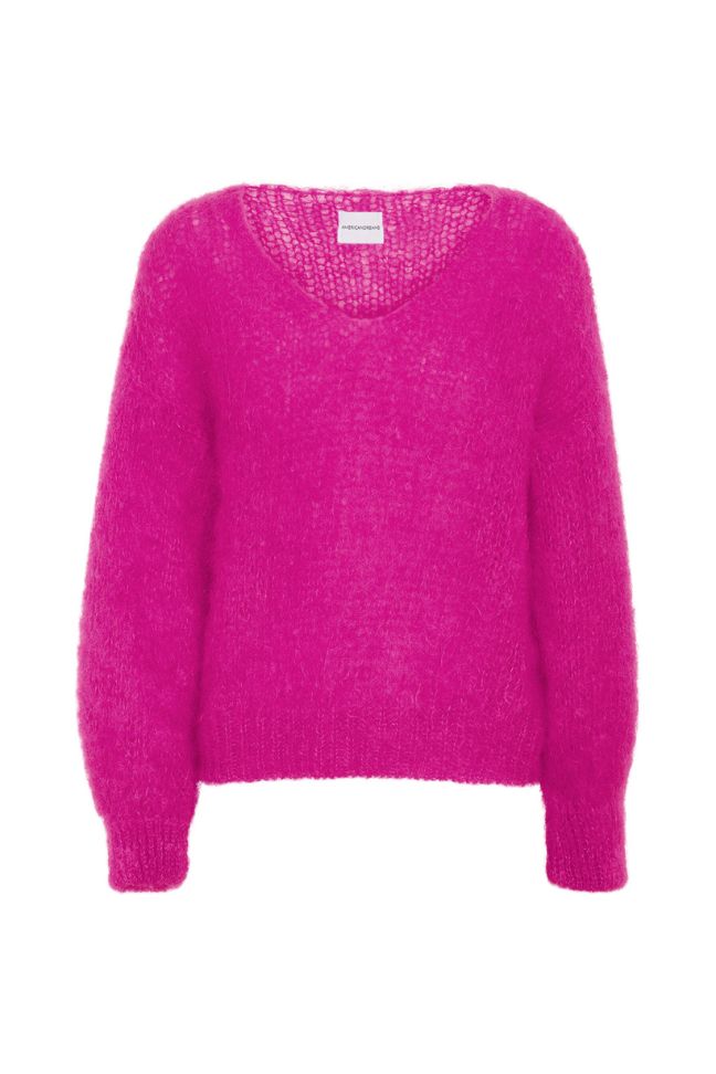 Milana LS Mohair Knit - Neon pink Americandreams