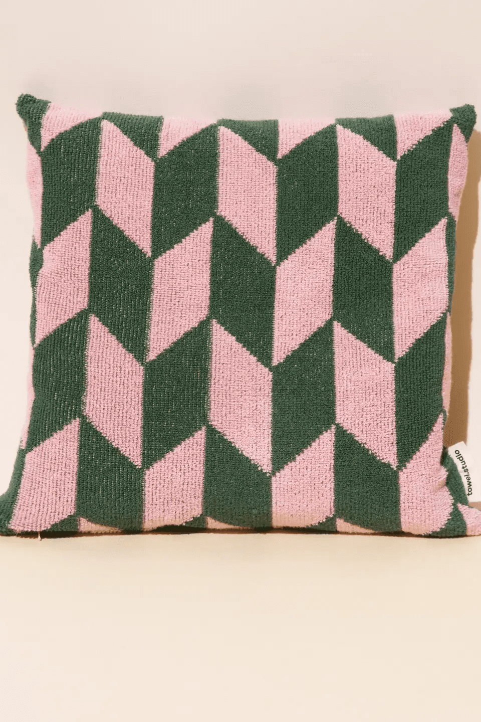Arrow Tail Throw Pillow | Pink & Green towel.studio