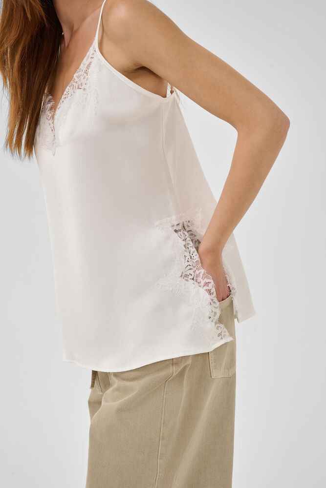 MWBrenda Lace Long Top - Snow White