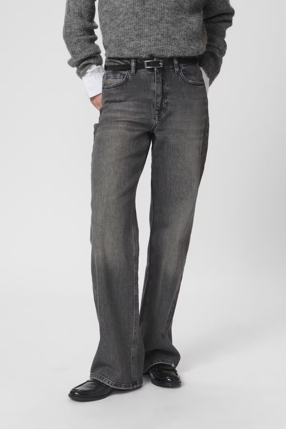05 THE LOUIS HIGH WIDE Dark Grey Retro Wash My Essential Wardrobe
