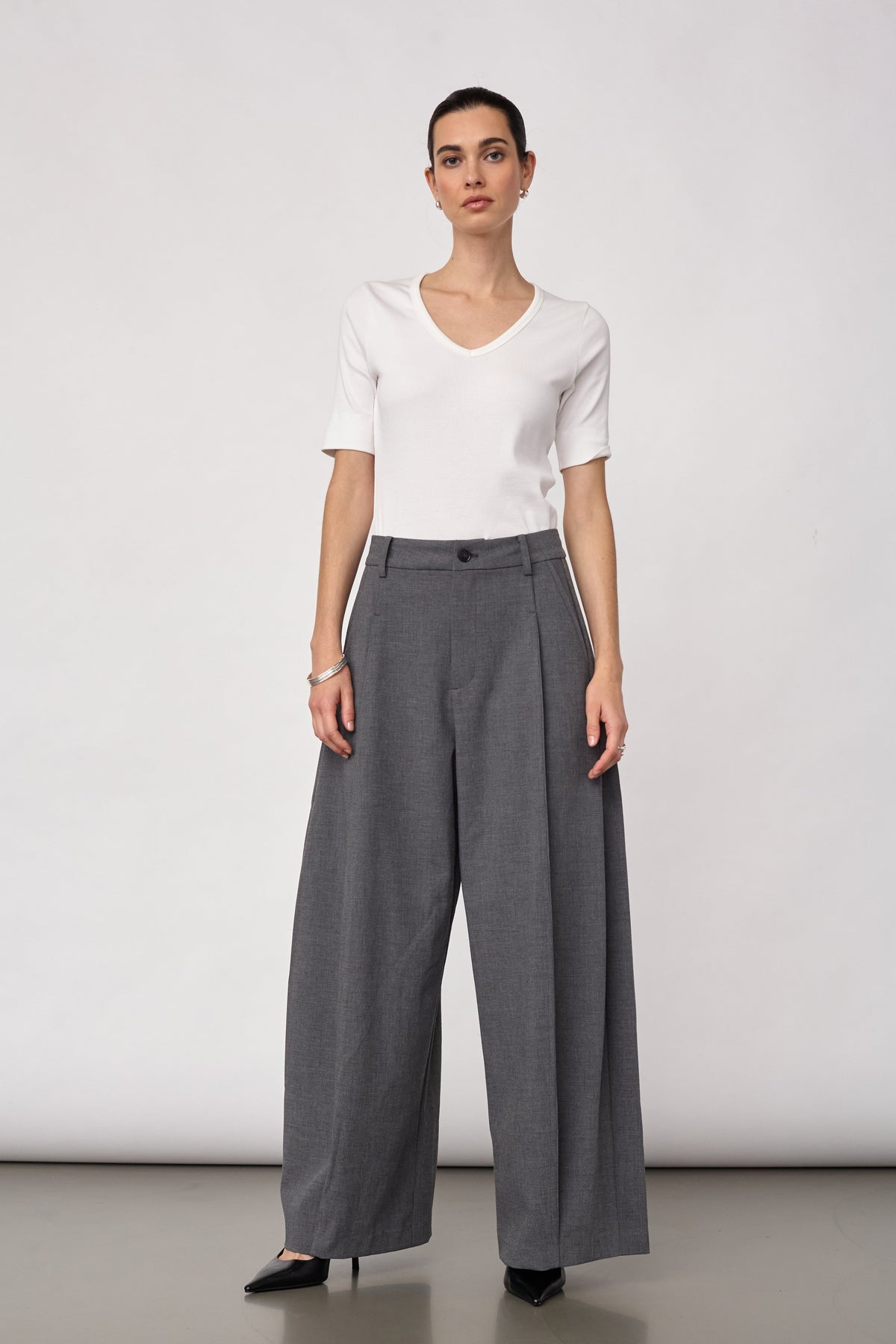 PriscillaCC Pleat Barrel Pant housut harmaa – Co'couture naisten housut, RAGS Oulu (4/5)