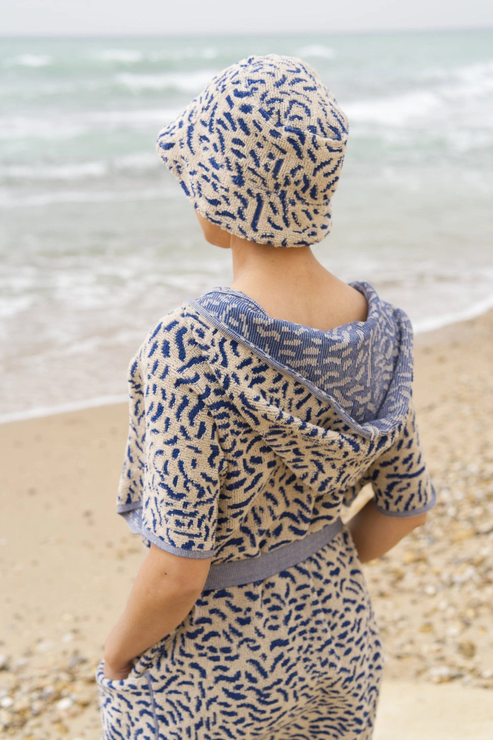 Worm Surf Poncho | Electric Blue towel.studio