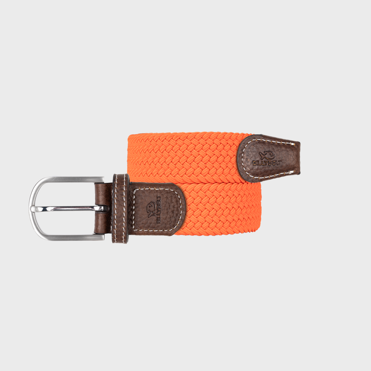 Solid elastic braided belt - Ercolano orange BILLYBELT