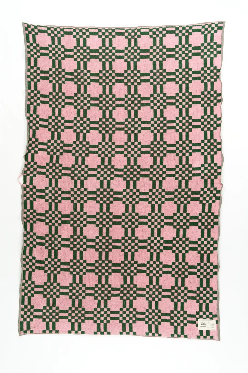 Weave Beach Towel | Pink & Green towel.studio