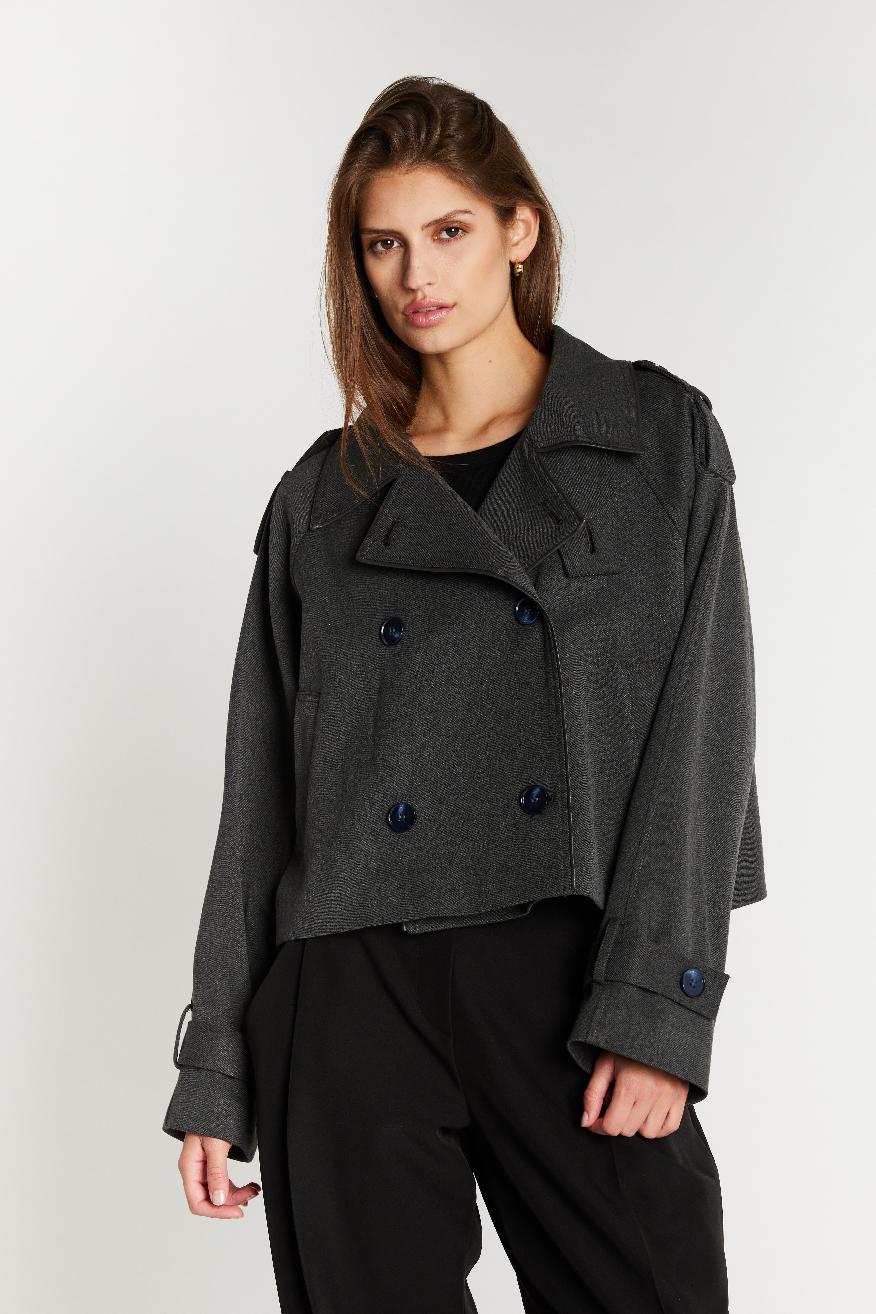 Bruuns Bazaar Trenchcoat OncocaBBShort, väriltään Grey