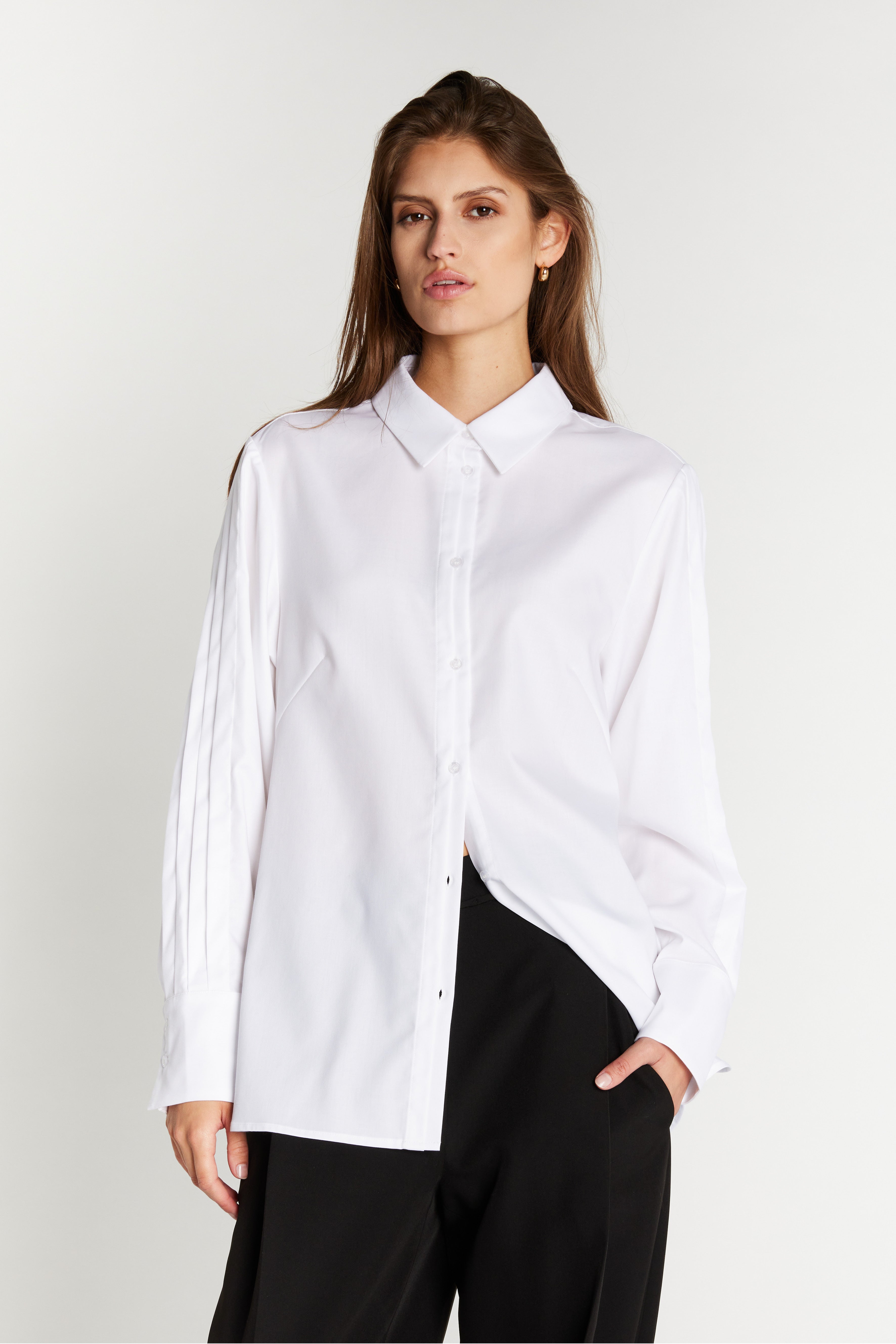 Bruuns Bazaar Shirt CotoniBBGela, väriltään White