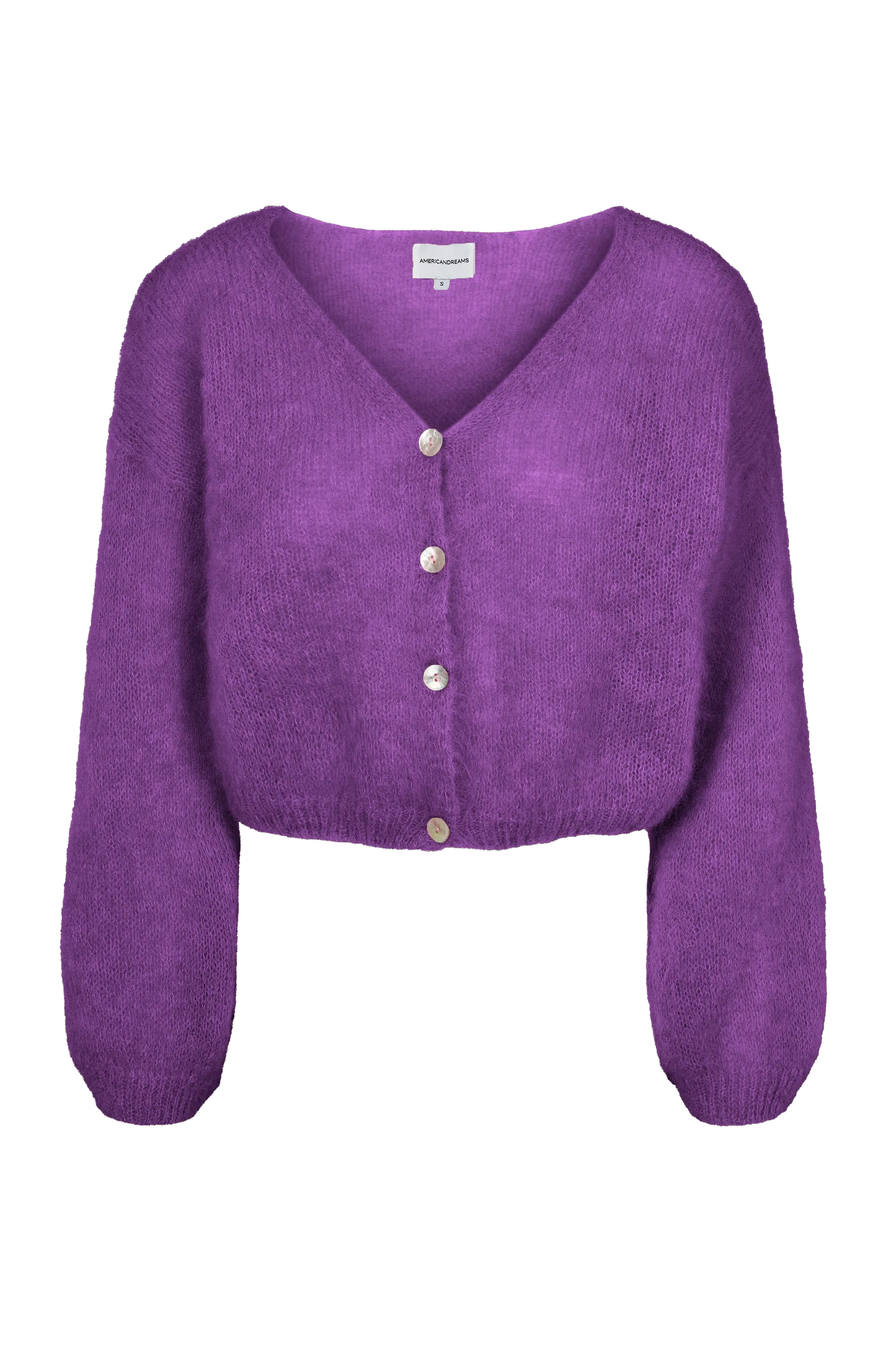 Cornelia Cropped Cardigan Deep Purple Americandreams