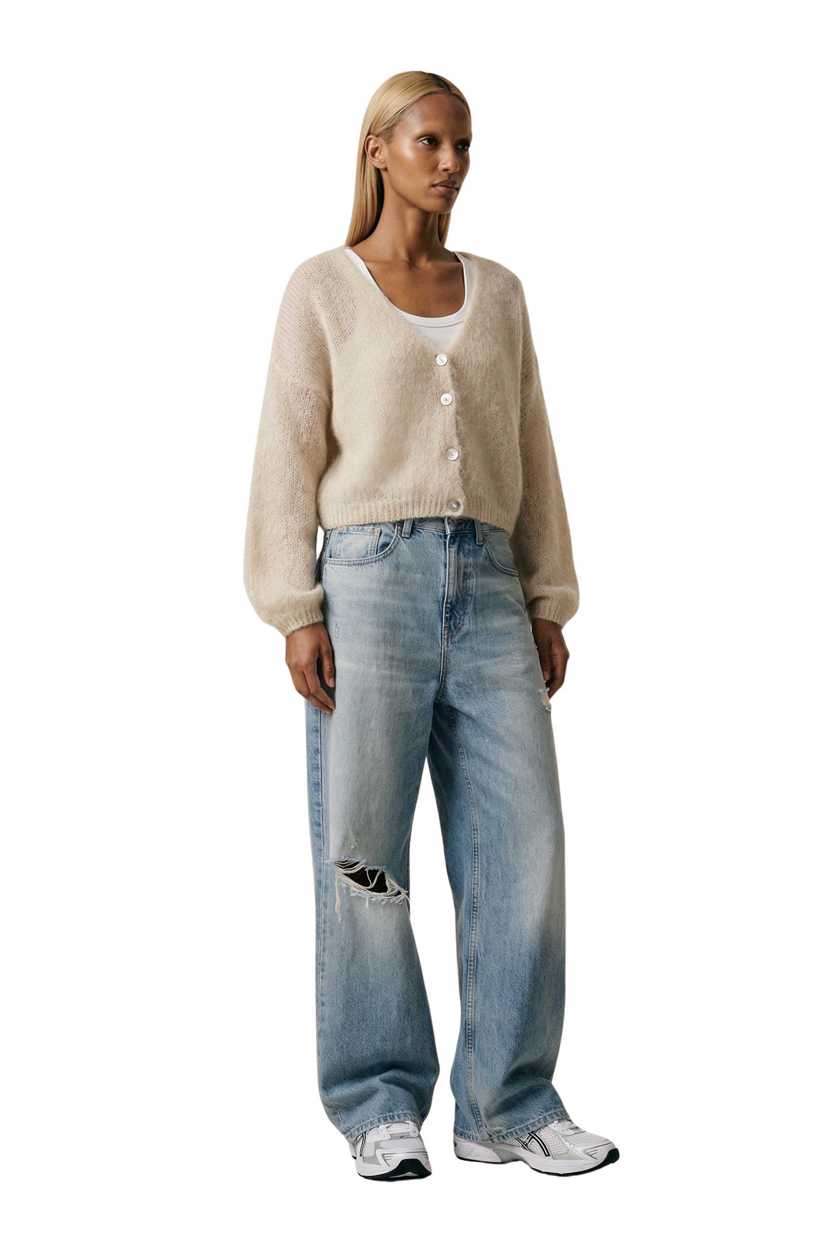 Cornelia Cropped Cardigan Beige Americandreams