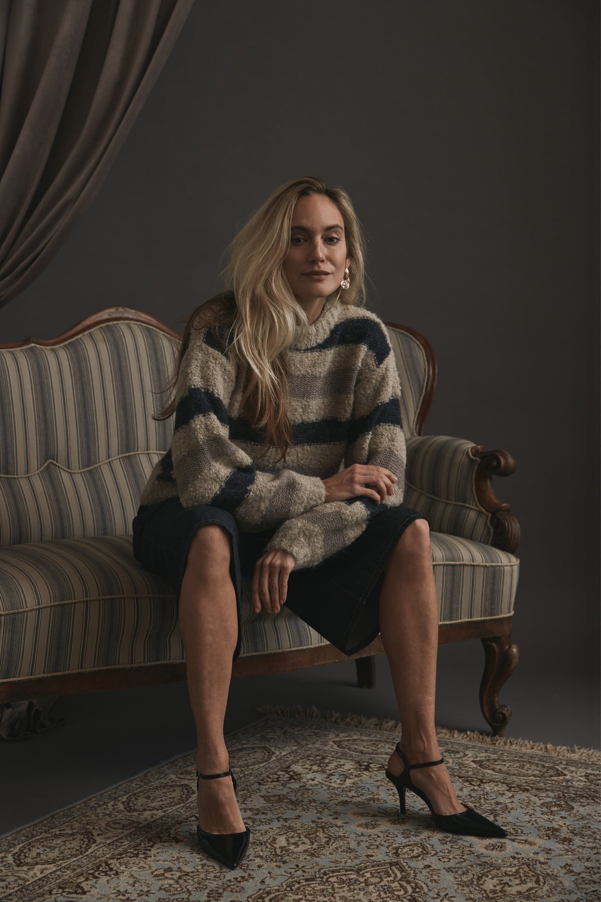 HMKalira knit sweater - Melange stripe