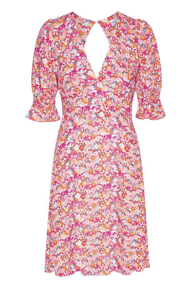 Koko Short Dress Red Flower Americandreams