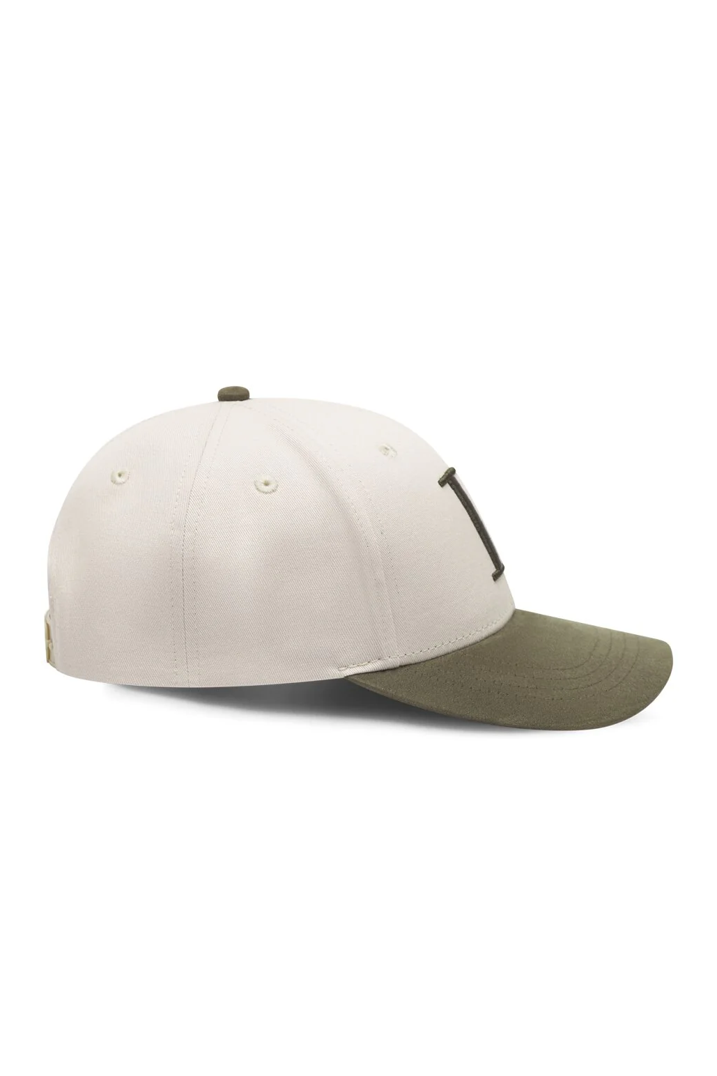 Baseball Cap Contrast Suede (light desert sand/forest green) Les Deux
