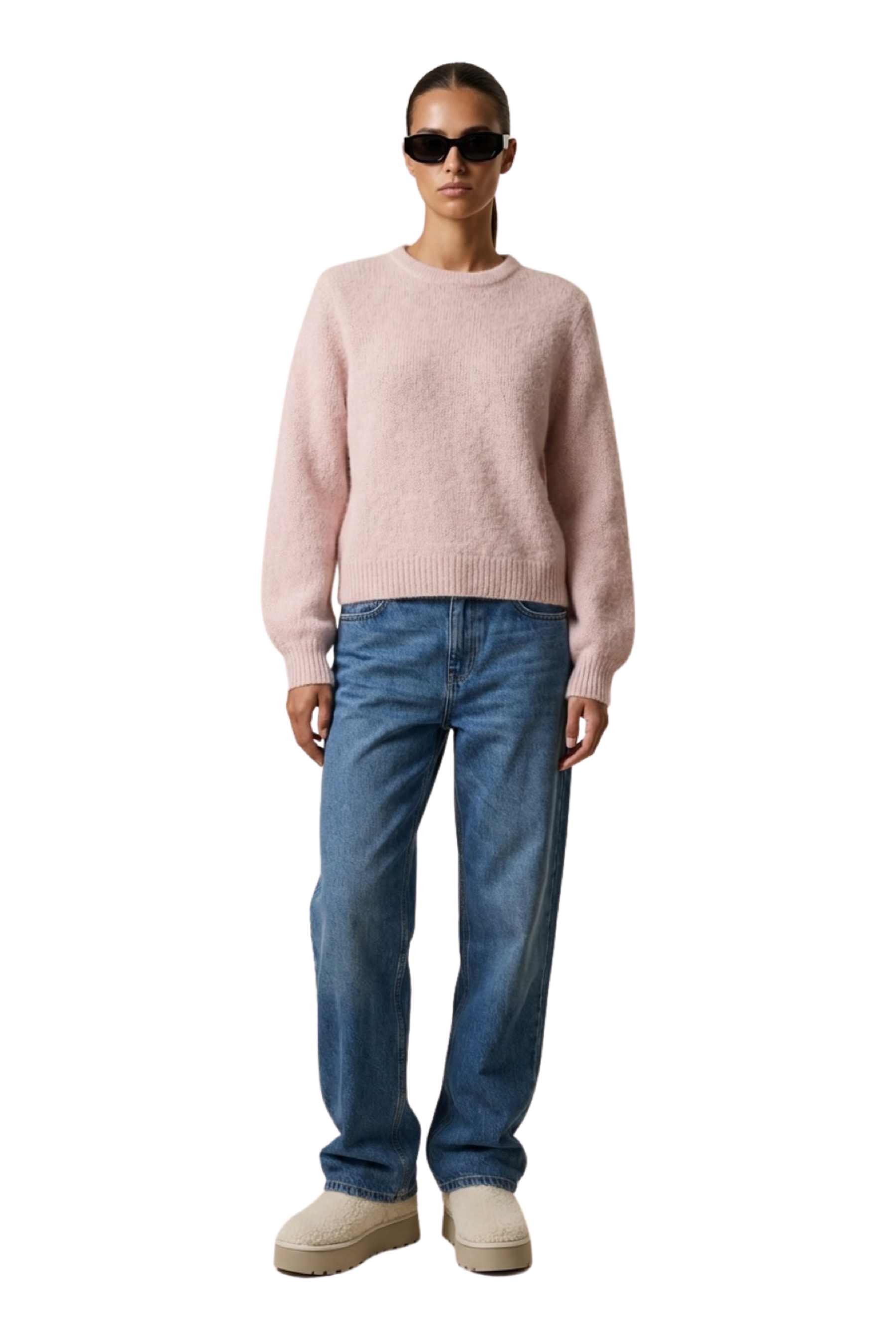 Liana Round Neck Pullover Light Pink Americandreams