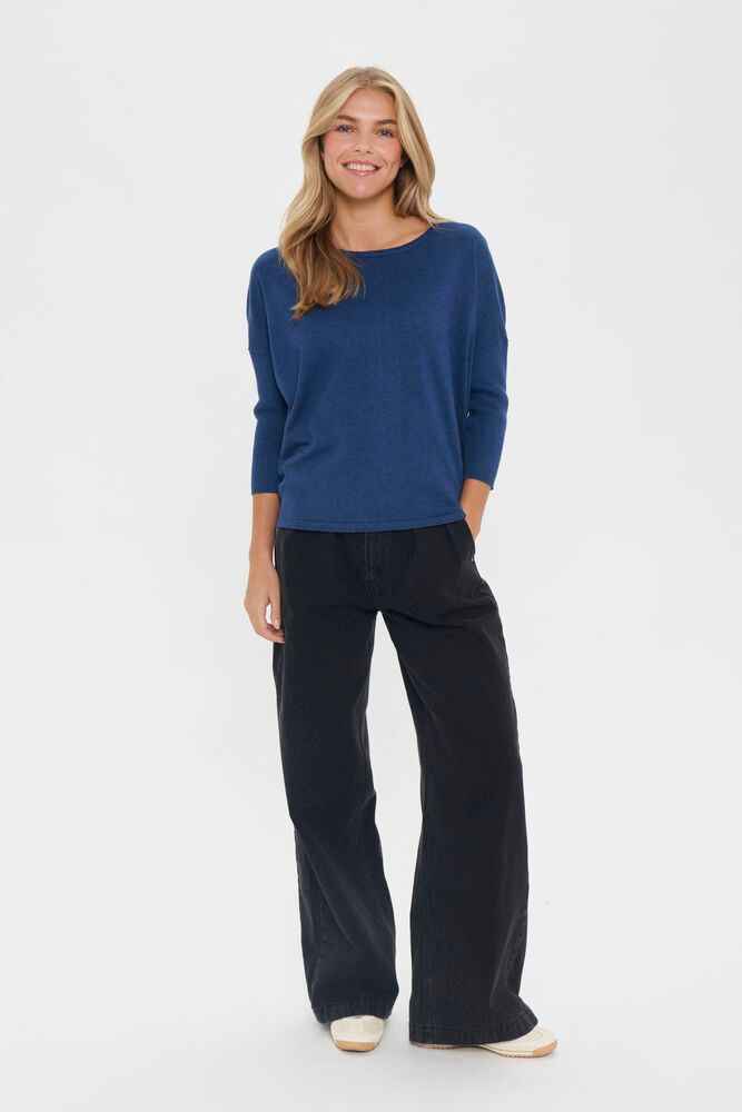 MilaSZ R-Neck Pullover - Pageant Blue Melange Saint Tropez