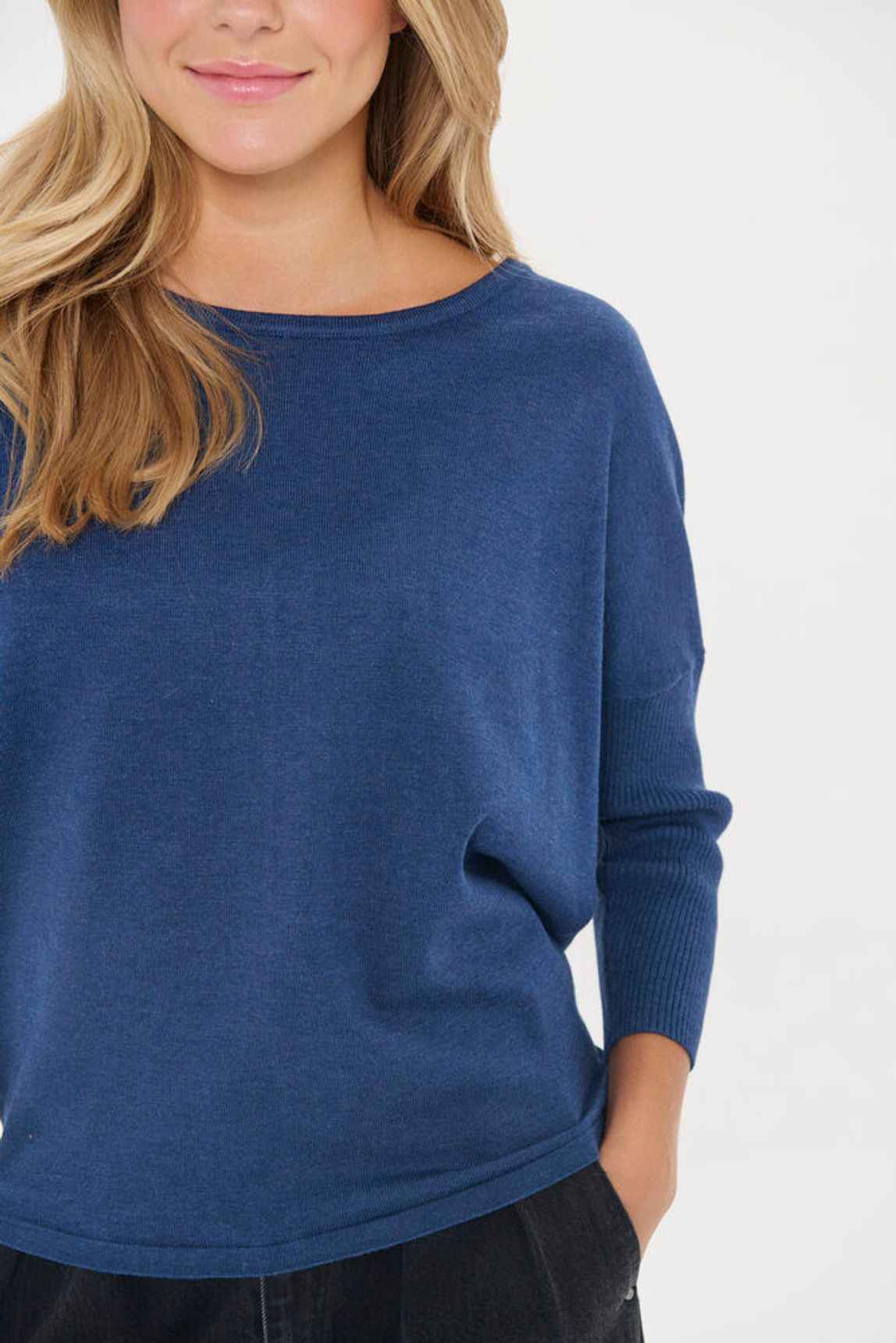 MilaSZ R-Neck Pullover - Pageant Blue Melange Saint Tropez