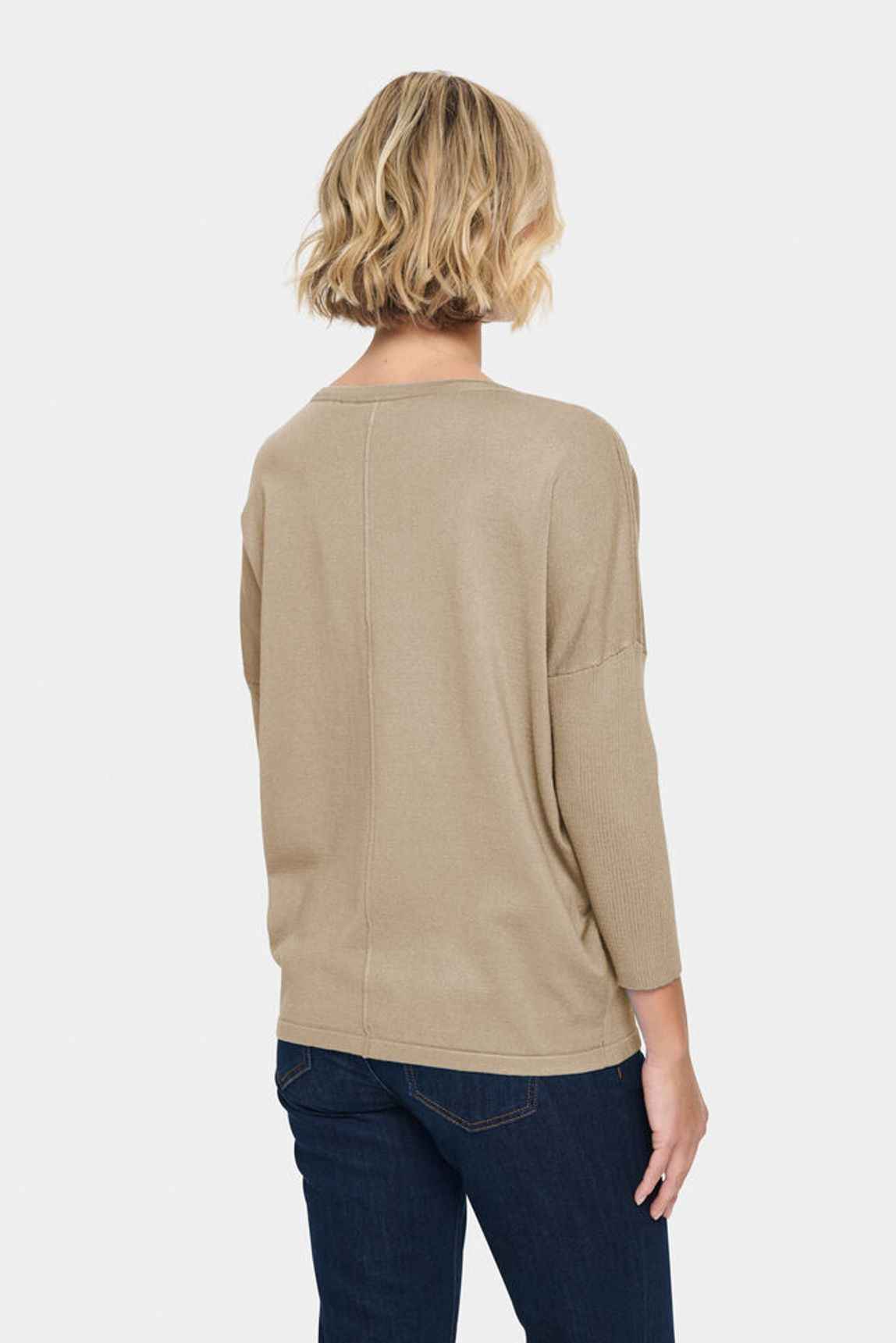 MilaSZ R-Neck Pullover - Plaza Taupe Mel Saint Tropez