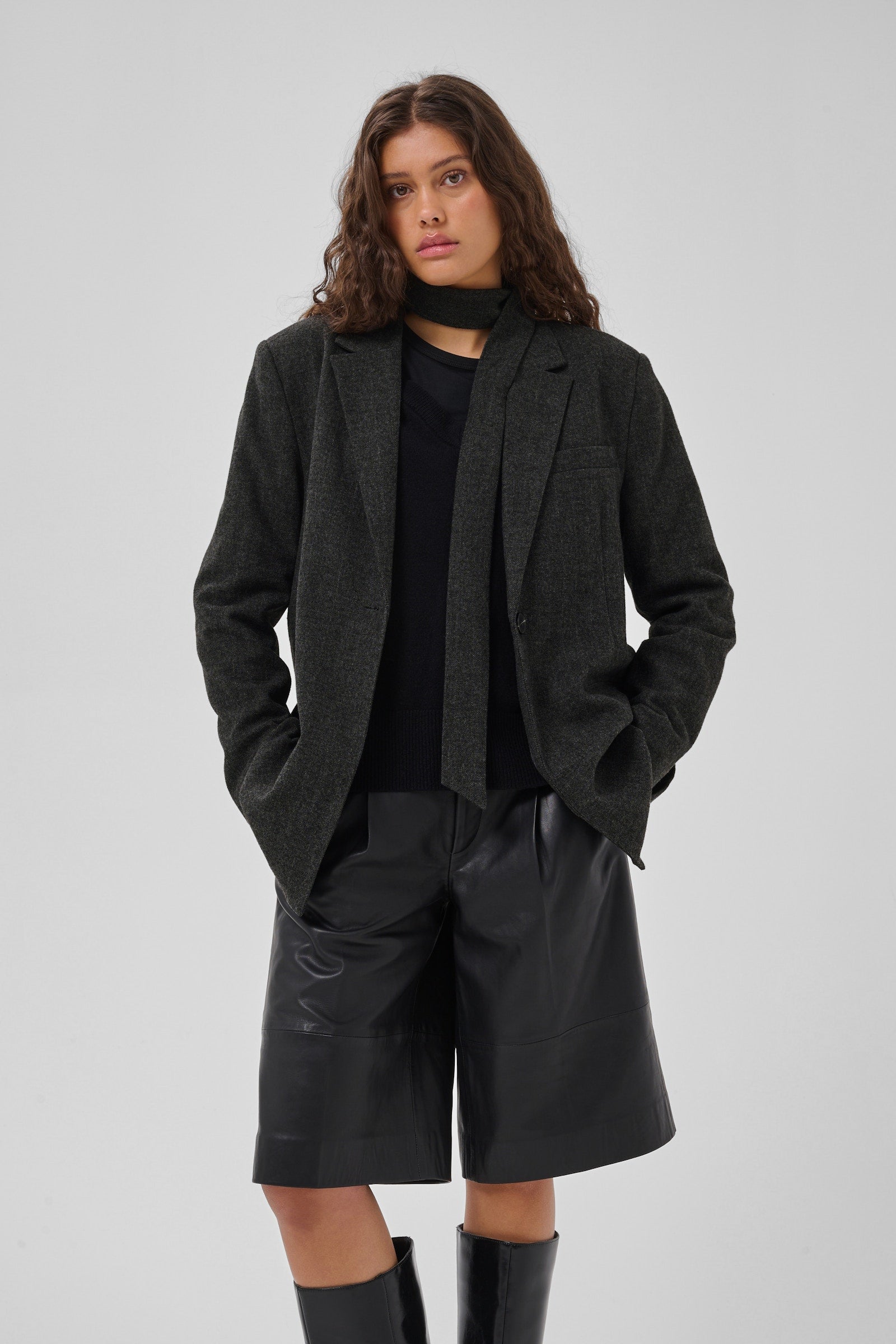 MWLayla Blazer - Dark Grey Melange