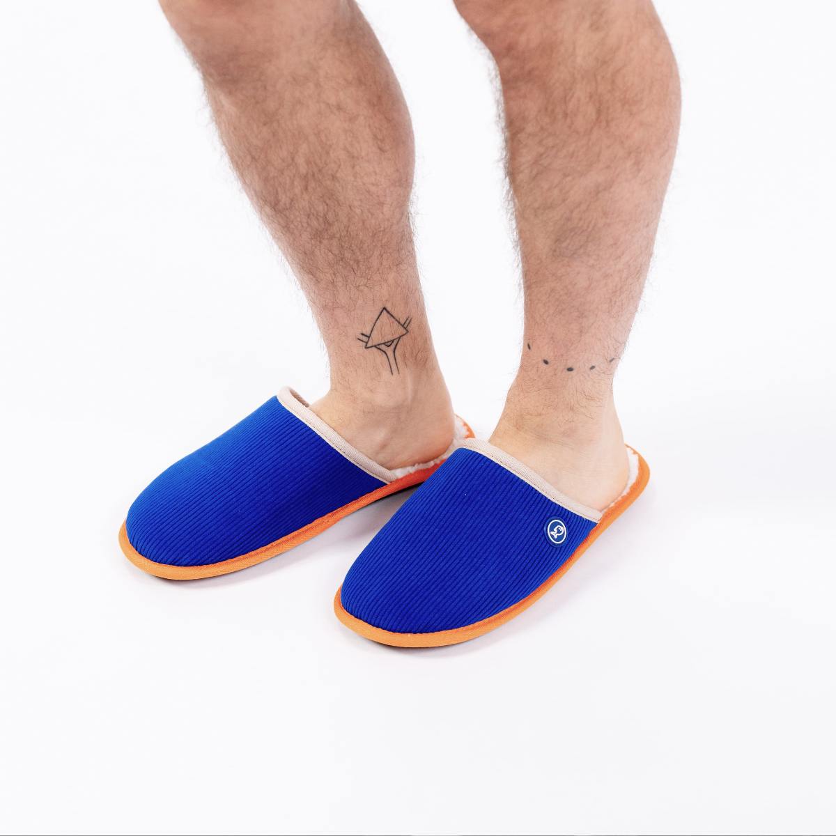 Electric Blue Corduroy Slippers BILLYBELT