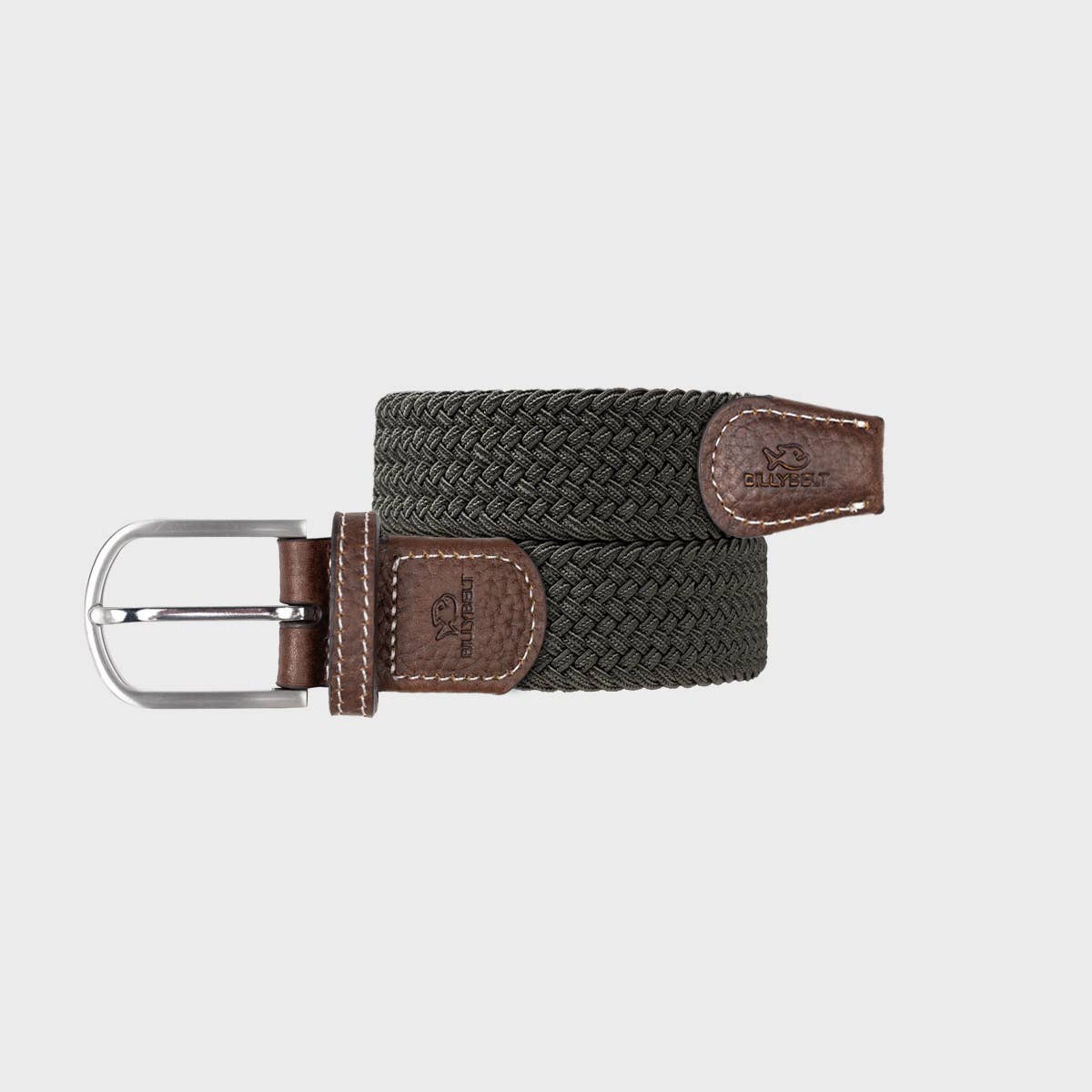 Elastic Braided Belt Khaki Green BILLYBELT