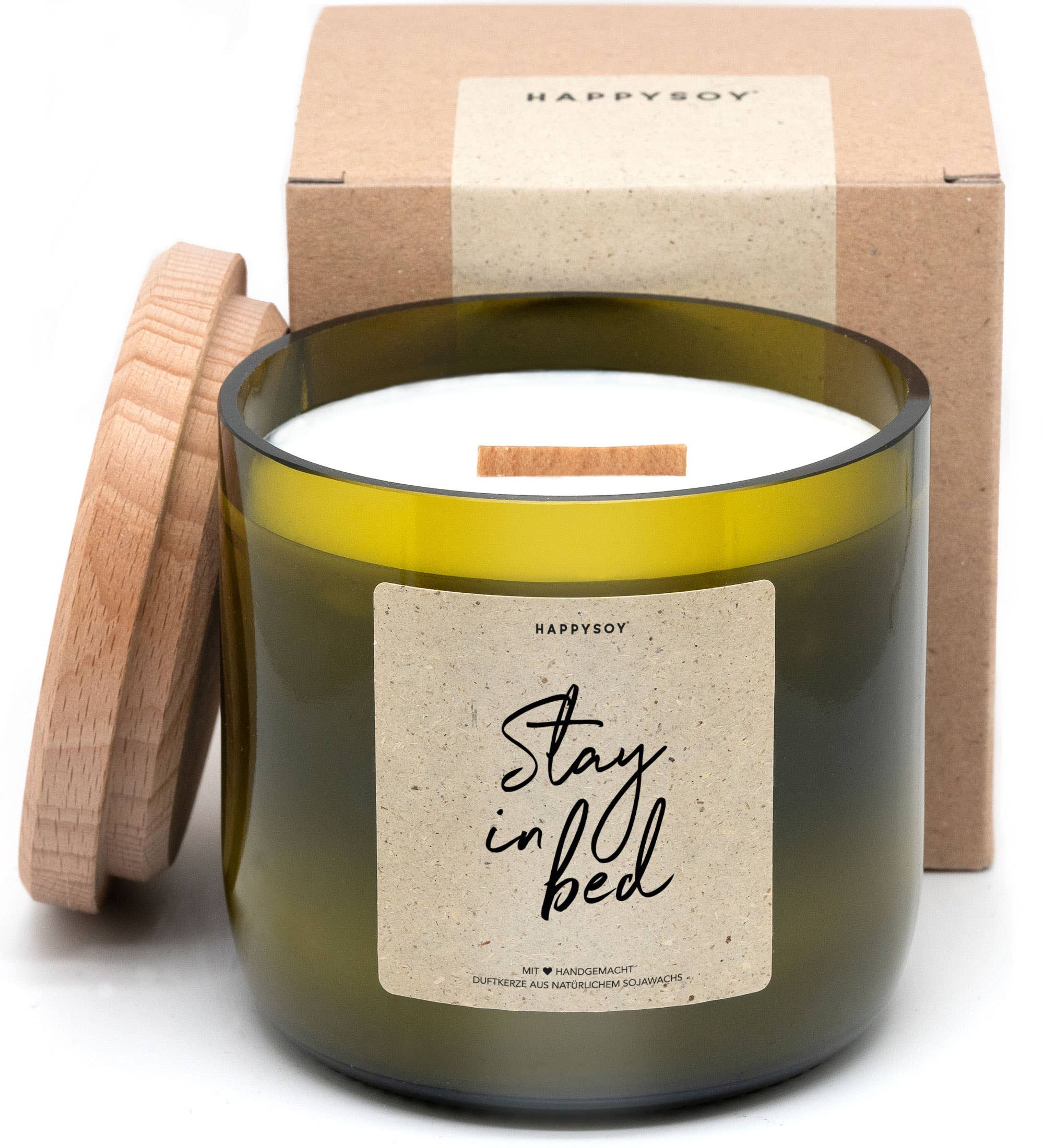 Scented candle | Stay In Bed | From wine bottle Happysoy