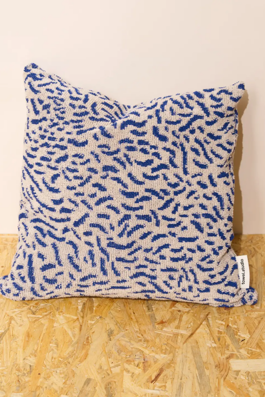 Worm Throw Pillow | Electric Blue towel.studio