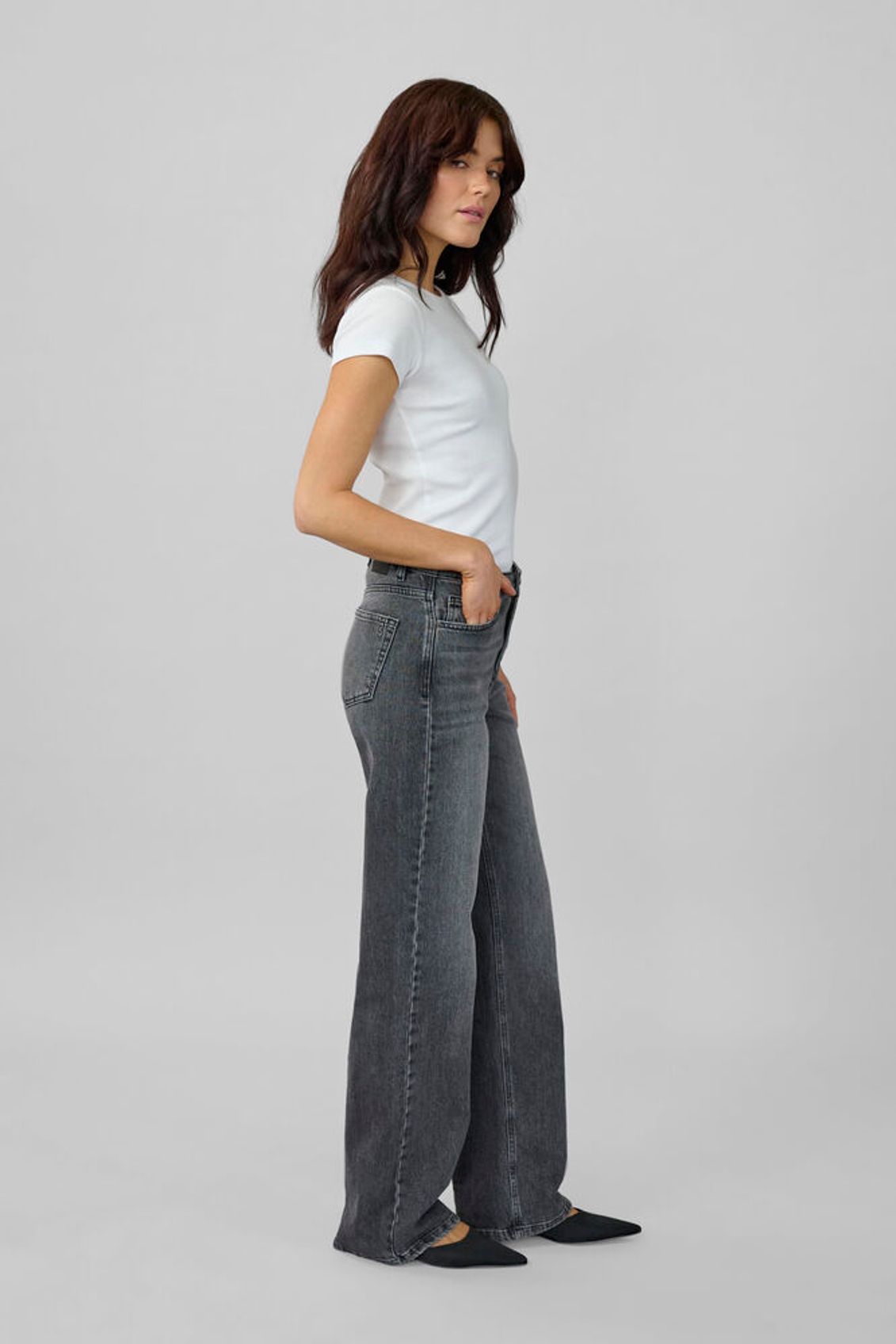 05 THE LOUIS HIGH WIDE Dark Grey Retro Wash My Essential Wardrobe