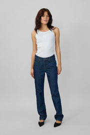 07 THE ISA 139 HIGH STRAIGHT dark blue un-washed My Essential Wardrobe