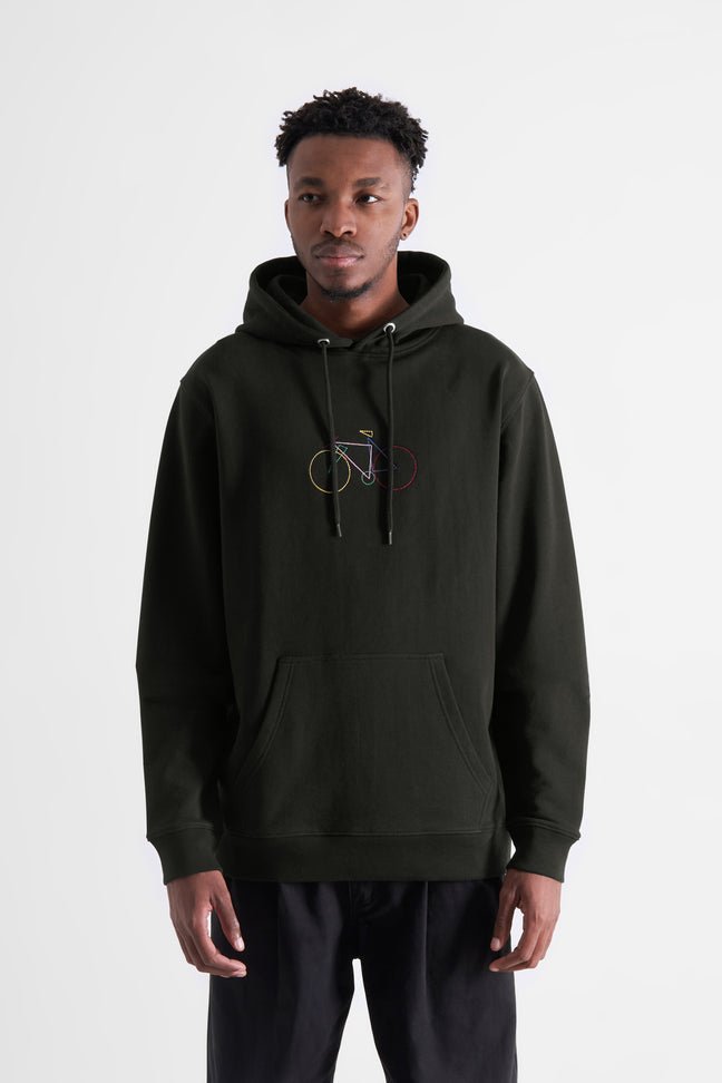 Hoodie Falun Paper Cut Bike Black Dedicated