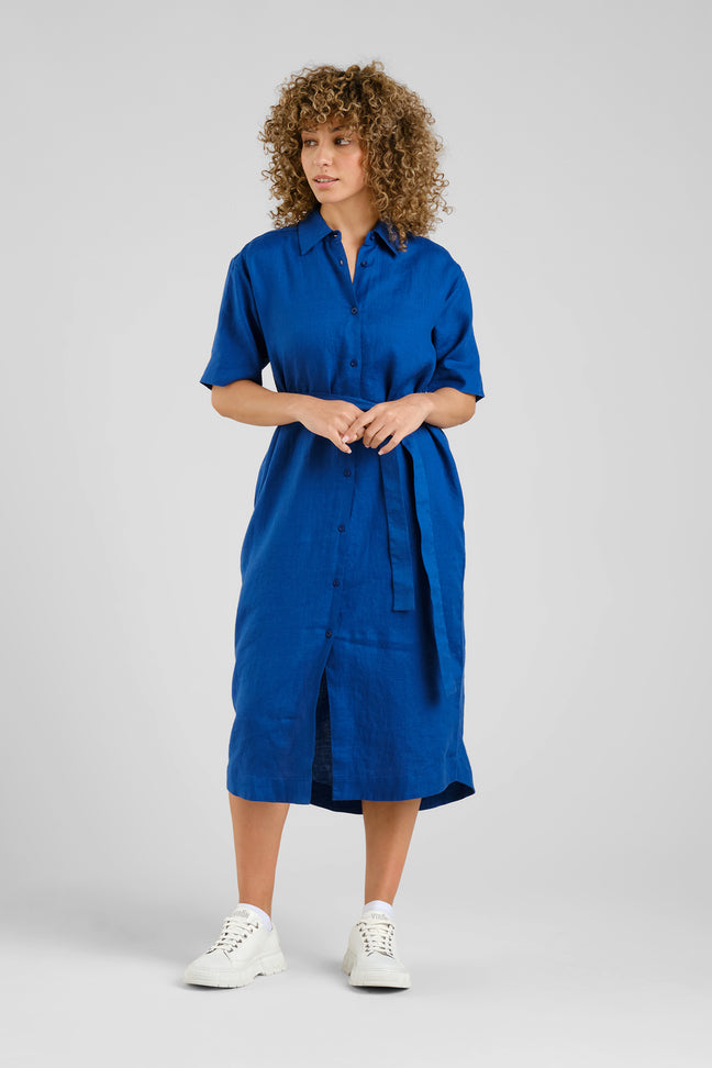 Shirt Dress Ripa Linen Limoges Blue Dedicated