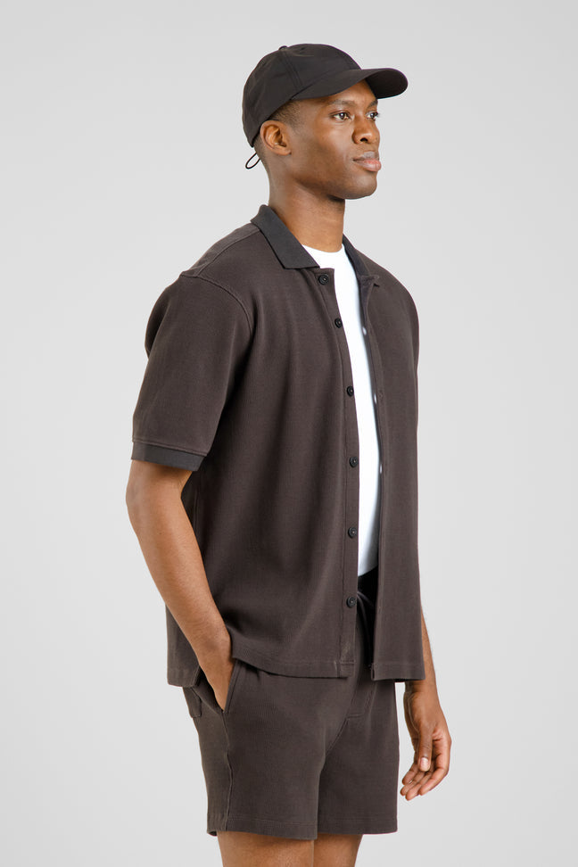 Shirt Falkvik Waffle Phantom Black Dedicated
