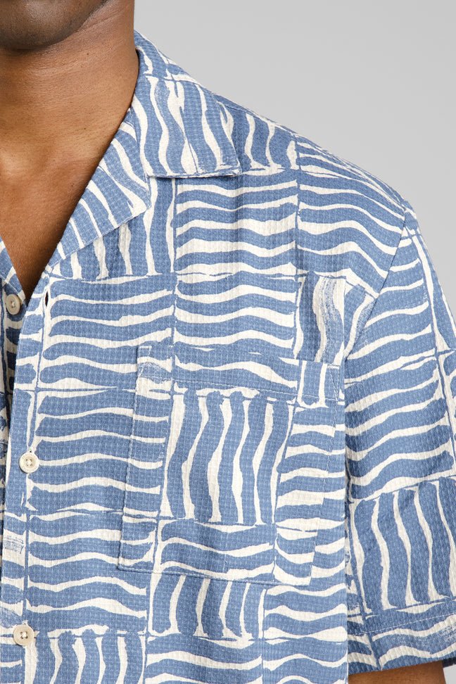 Shirt Marstrand Wave Tiles Blue Dedicated