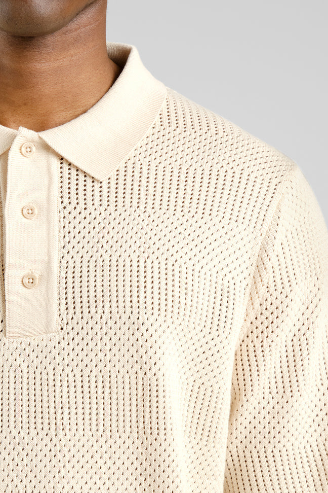 Knitted Polo Nogersund Vanilla White Dedicated