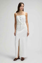 MAXI DENIM DRESS POWDER WHITE Lee