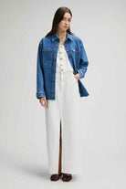 MAXI DENIM DRESS POWDER WHITE Lee