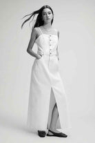 MAXI DENIM DRESS POWDER WHITE Lee