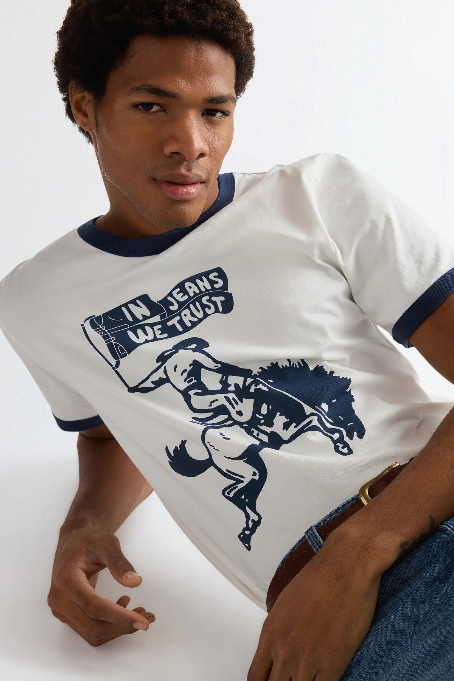 RINGER TEE WORN WHITE Wrangler