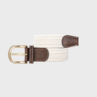 Women's plain elastic braided belt - Ecru BILLYBELT