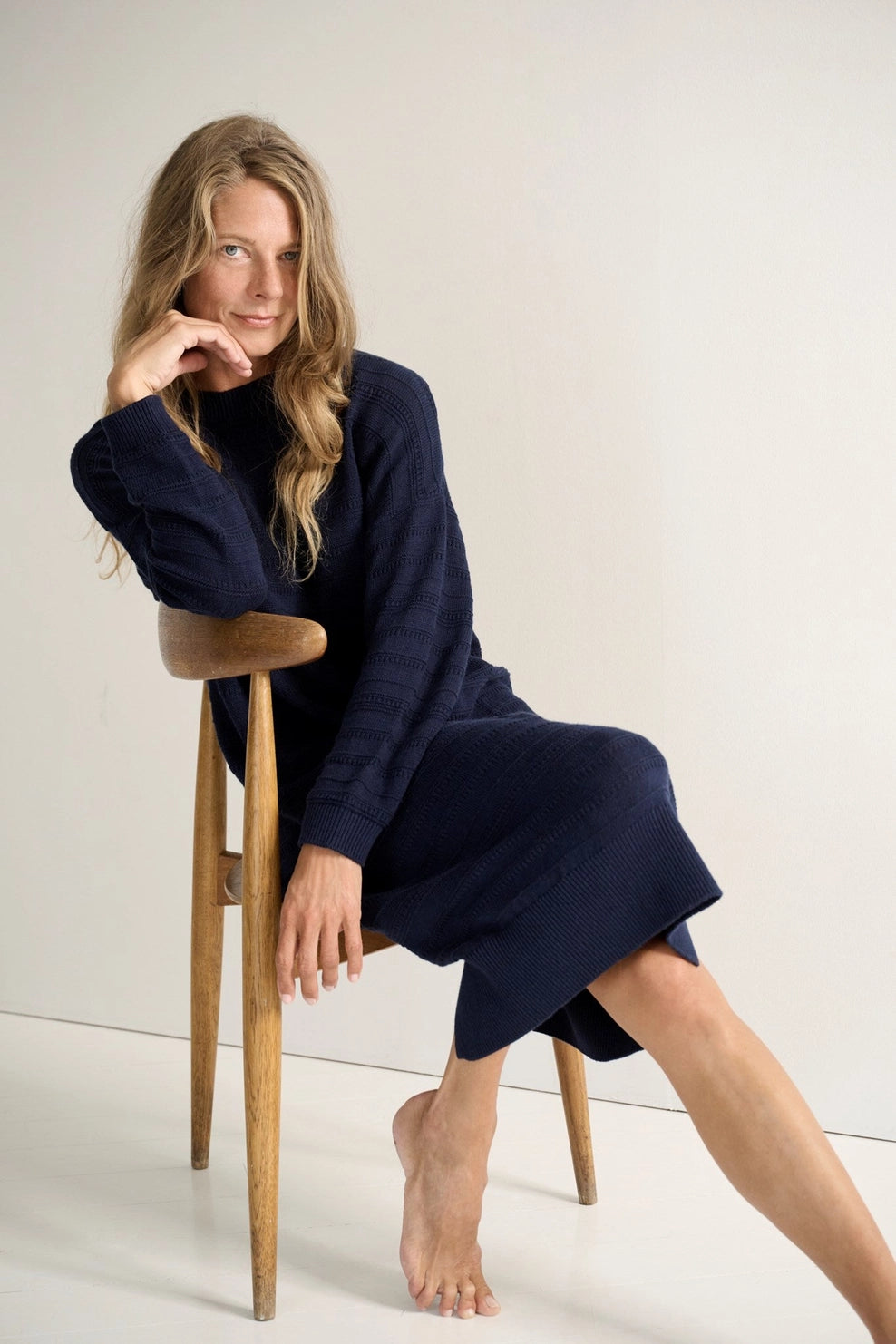 Hazel Knit Dress - Dark Navy moshi moshi mind