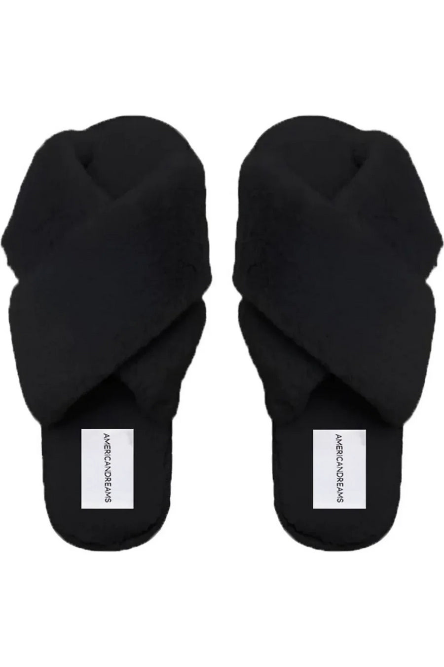 Lou Faux Fur Slippers Black