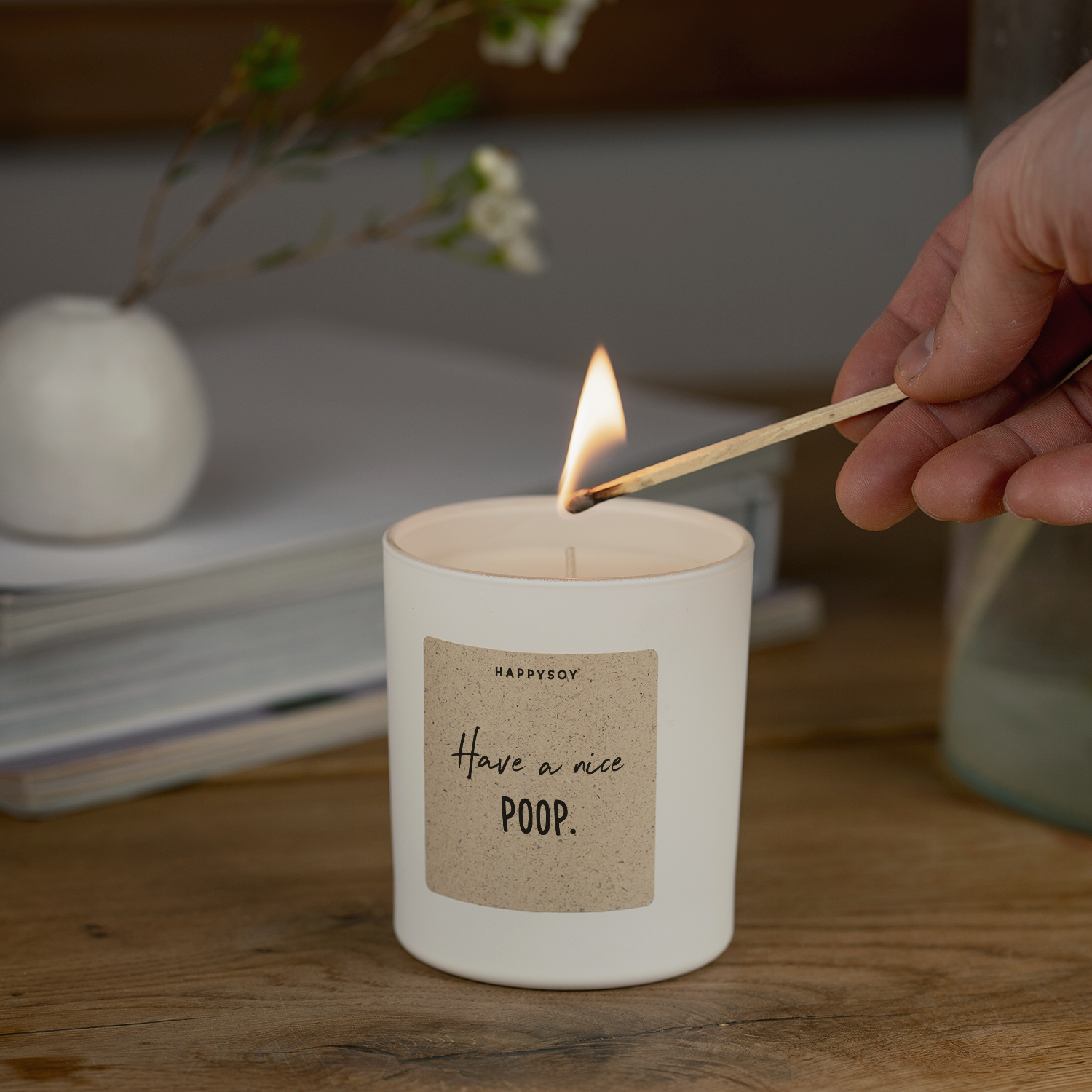 Scented candle - Have a nice poop Happysoy