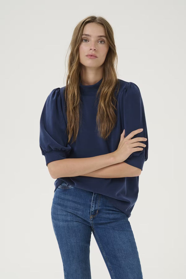 21 THE PUFF BLOUSE - Blue My Essential Wardrobe