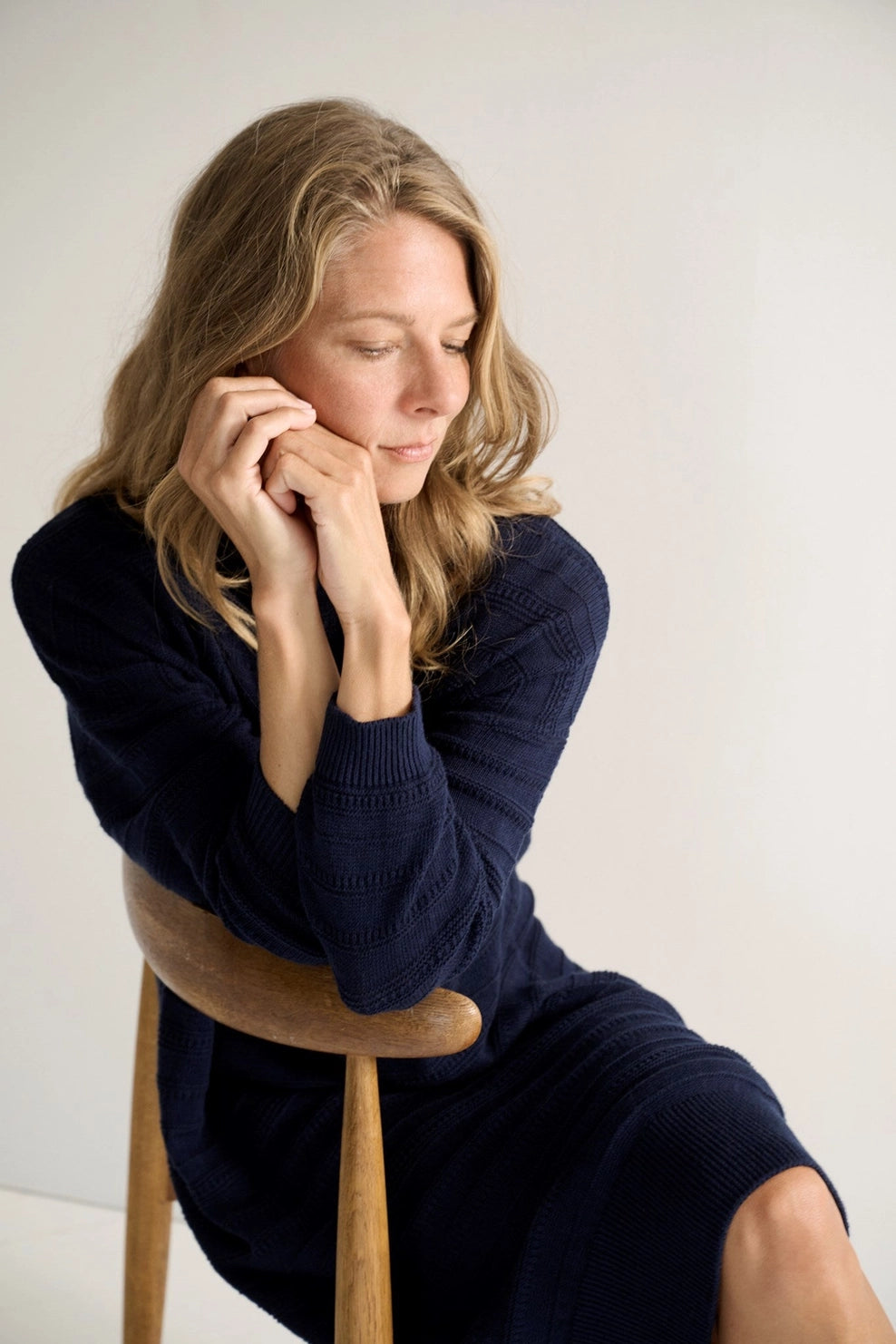 Hazel Knit Dress - Dark Navy moshi moshi mind