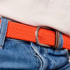 Solid elastic braided belt - Ercolano orange BILLYBELT