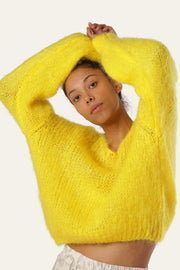 Milana LS Mohair Knit - Yellow Americandreams