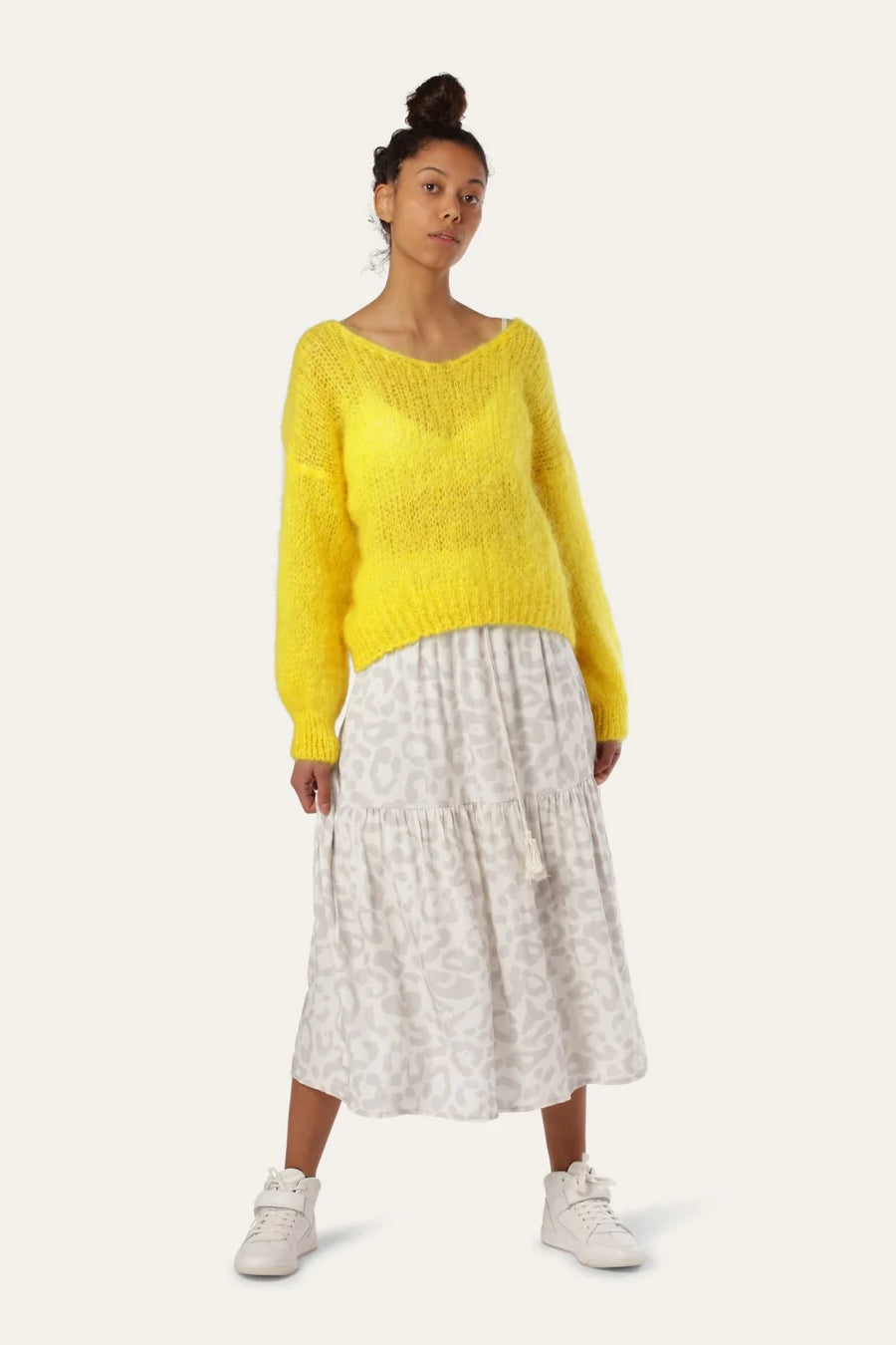 Milana LS Mohair Knit - Yellow Americandreams